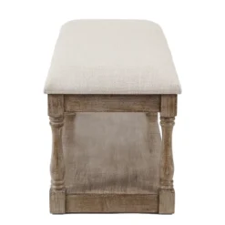 LuxenHome Upholstered Beige Linen Entryway And Bedroom Bench. -Nexera Furniture Store GUEST cd4e6f9d c86e 47d7 bb71 4a70a7b3d437
