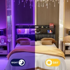 Aheaplus Upholstered Headboard With Storage Shelf, Charging Station And LED Light -Nexera Furniture Store GUEST ce91a653 8622 4230 9103 8be5445b6f9c