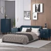 Festivo 3pc Modern Elegance 2 Drawer Nightstands And 5 Drawer Chest Set Navy