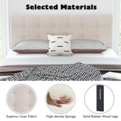 Infans Full/Queen Size Headboard Linen Fabric Upholstered Button Tufted Solid Wood Leg 13 Infans Full/Queen Size Headboard Linen Fabric Upholstered Button Tufted Solid Wood Leg -Nexera Furniture Store GUEST cff7af05 708e 40f8 a4e2 24bf07c8e7b0