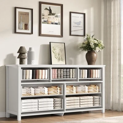 7-Drawer Dresser For Bedroom, White Modern Tall Chest Of Drawers - Storage Dresser With Anti-Tip Design, Robot Vacuum Friendly 8 7-Drawer Dresser For Bedroom, White Modern Tall Chest Of Drawers - Storage Dresser With Anti-Tip Design, Robot Vacuum Friendly - Image 6