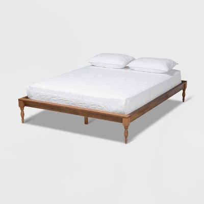 Romy Wood Bed Frame Ash Walnut - Baxton Studio 11 Romy Wood Bed Frame Ash Walnut - Baxton Studio - Image 9