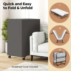 Costway 75" X 39" Folding Bed With Memory Foam Mattress & Pillow Dust Cover Metal Frame -Nexera Furniture Store GUEST d01cafc8 6f00 4114 bccd 86d7a286f67f