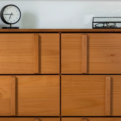 Modern Vertical Accent Solid Wood 6 Drawer Double Dresser - Saracina Home 15 Modern Vertical Accent Solid Wood 6 Drawer Double Dresser - Saracina Home - Image 13