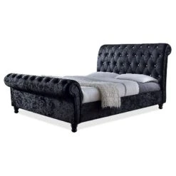 Castello Velvet Upholstered Faux Crystal - Buttoned Sleigh Platform Bed - Baxton Studio -Nexera Furniture Store GUEST d2987f99 e86a 41b0 94ae f0c2ac3dc4e5