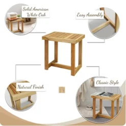 18"H Solid White Oak Mini Bench - Flora Home -Nexera Furniture Store GUEST d2d200ff 5ee0 4500 9a5e ca950e562fb4