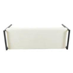 Modern Metal Sherpa Bench Cream - HomePop 10 Modern Metal Sherpa Bench Cream - HomePop -Nexera Furniture Store GUEST d3bbc3b8 5c01 4be5 b17b 8e8a88d02522