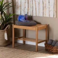 Saura Wood Hemp Accent Bench Oak Brown - Baxton Studio 17 Saura Wood Hemp Accent Bench Oak Brown - Baxton Studio -Nexera Furniture Store GUEST d4a99fd3 3dda 470e 931a ab7a2c6c9a13
