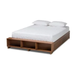 Arthur Wood Platform Bed With Built-In Shelves Ash Walnut - Baxton Studio -Nexera Furniture Store GUEST d4c45e40 26bc 4f61 bc59 8a05c2f8329d