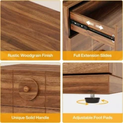 Tribesigns Nightstand With 3 Drawers, Mid-Century Modern Night Stand With Storage For Bedroom, End Table With Solid Handles, Walnut Brown 13 Tribesigns Nightstand With 3 Drawers, Mid-Century Modern Night Stand With Storage For Bedroom, End Table With Solid Handles, Walnut Brown -Nexera Furniture Store GUEST d5201182 8798 4d7c b460 4306b5aa3159