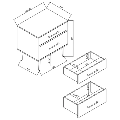 Gloria 2 Drawer Nightstand - Linon 16 Gloria 2 Drawer Nightstand - Linon - Image 14