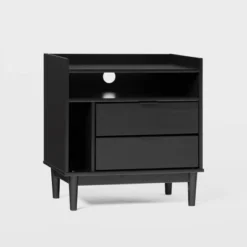 Mid-Century Modern Solid Wood 2 Drawer Nightstand - Saracina Home -Nexera Furniture Store GUEST d70ecd23 c6fd 4f28 9077 ece35b3d75c2
