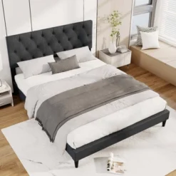Costway Twin/Full/Queen Size Bed Frame With Button-Tufted Headboard & Wooden Slats Easy Assembly 25 Costway Twin/Full/Queen Size Bed Frame With Button-Tufted Headboard & Wooden Slats Easy Assembly -Nexera Furniture Store GUEST d742086a 6238 448f ab48 a97a2edcb0b2
