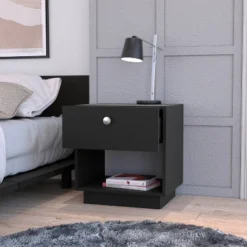 Sapphtopaz Modern Night Stand With Open Storage Shelf & 1 Drawer Space-Saving Wood Side Table 2-Tier Small Nightstand For Bedroom,Living Room -Nexera Furniture Store GUEST d7e93f09 5137 41b8 8ca7 8a89f212516c