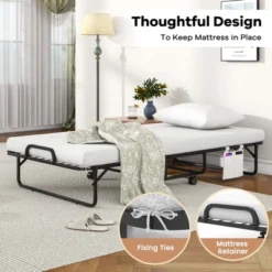 Costway 75" X 39" Folding Bed With Memory Foam Mattress & Pillow Dust Cover Metal Frame -Nexera Furniture Store GUEST d91ee232 4b22 4663 9611 6b8ac7fd0e20