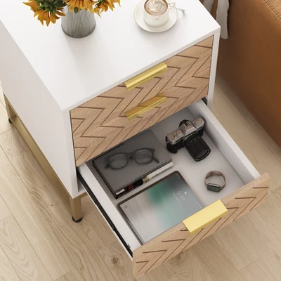 Tribesigns Modern 3 Drawers Nightstand Set Of 2 6 Tribesigns Modern 3 Drawers Nightstand Set Of 2 - Image 4