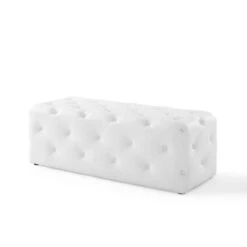 48" Amour Tufted Button Entryway Faux Leather Bench White - Modway -Nexera Furniture Store GUEST db0845dc e733 4986 908d 18a2d50f1ab6
