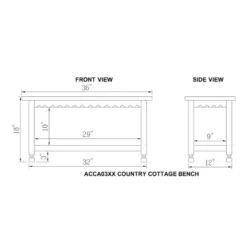 Country Cottage Entryway Wood Bench With Shelf Antique Finish - Alaterre Furniture -Nexera Furniture Store GUEST dccb89fb e06e 402c b475 1ab541253467