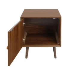 Arina Bedside Table Accent End Table Side Table With 3D Printed Elements Mid Century Modern 1 Drawer Nightstand With Storage-Maison Boucle -Nexera Furniture Store GUEST dddc159a 7425 4523 8a20 71a1060167a2