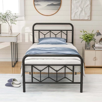 Costway Twin/Full/Queen/King Size Bed Frame Mattress Foundation With Headboard 12.5" Under-bed Storage Black 5 Costway Twin/Full/Queen/King Size Bed Frame Mattress Foundation With Headboard 12.5" Under-bed Storage Black - Image 3