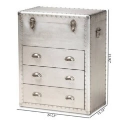 Serge Metal 3 Drawer Accent Storage Chest Silver - Baxton Studio -Nexera Furniture Store GUEST de314f17 ae2d 4cf0 a3a0 2475f8c80da7