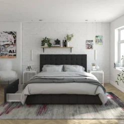 Elizabeth Velvet Upholstered Bed With Storage - CosmoLiving By Cosmopolitan -Nexera Furniture Store GUEST dea76d0f b238 472e b68e fd2fae71f4dc