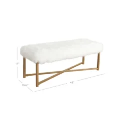 Faux Fur Rectangle Bench White - HomePop -Nexera Furniture Store GUEST df39e8d0 4b9d 48b3 aba3 759fc67ee813