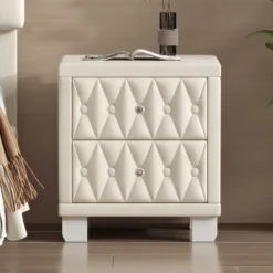 Kumasinova Velvet Modern Nightstand With Crystal Knobs,Night Stand With Drawers,Bedside Table With Button-Tufted,Nightstands For Bedroom -Nexera Furniture Store GUEST dfa1482d 0f9e 4d9d b8aa 183df52be054