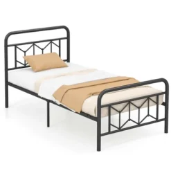 Costway Twin/Full/Queen/King Size Bed Frame Mattress Foundation With Headboard 12.5" Under-bed Storage Black
