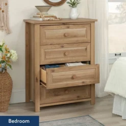 Sauder Hillmont Farm 4 Drawer Chest Timber Oak -Nexera Furniture Store GUEST dfcf49df f293 4d57 8b13 5dfd2b882ea3