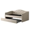 Fairfield Tufted Fabric Day Bed With Trundle - CorLiving -Nexera Furniture Store GUEST e070e419 8875 4d9d 86cc 3d6dc723265a