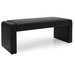 Kaia 47" Faux Leather Upholstered Waterfall Bench-The Pop Maison