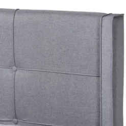 King Edmond Fabric Upholstered Wood Platform Bed Gray/Ash Walnut - Baxton Studio -Nexera Furniture Store GUEST e2935240 3df6 47eb 90cc 906abdb199a9