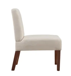 Carl Armless Fabric Upholstered Accent Chair Set Of 2 With Round Wood Side Table Slipper Chairs Sets-Maison Boucle -Nexera Furniture Store GUEST e469a83c 4854 4149 bf0b 0ee44550f3c4