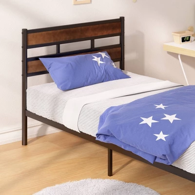 Roman Bamboo And Metal Platform Bed Frame Brown - Zinus 6 Roman Bamboo And Metal Platform Bed Frame Brown - Zinus - Image 4