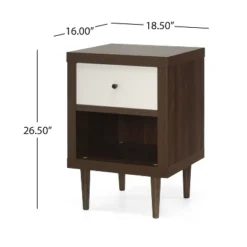 KWPZQEB Night Stand, Nightstand With Drawer & Open Shelf, Mid-Century End Table With Wooden Handle, Wooden Flie Cabinet For Bedroom, Small Spaces -Nexera Furniture Store GUEST e5334954 9127 44b8 aad4 665de8df1e43