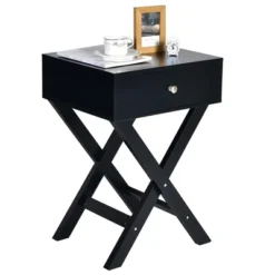 Costway Side Nightstand With Drawer X Shaped Structure Accent Sofa End Table WhiteBlack -Nexera Furniture Store GUEST e5bda748 2f38 4fa7 90e6 97da61db8e8b