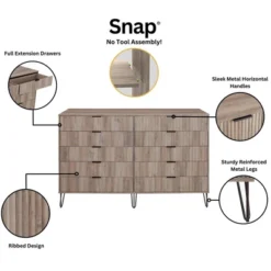 Manhattan Comfort Dumbo 2pc Modern 5 Drawer Dresser And 10 Drawer Double Dresser Set -Nexera Furniture Store GUEST e5d3fbed dfc0 43df 94f1 927d4deed564