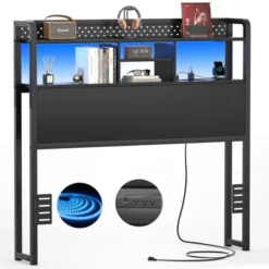 Aheaplus Storage Headboard With Led Lights & Charging Station -Nexera Furniture Store GUEST e66a5376 f86a 47f4 aa2d c3fef83ef064