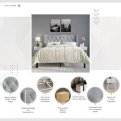 ChaletPosh Velvet Upholstered Bed With 2 Nightstands 21 ChaletPosh Velvet Upholstered Bed With 2 Nightstands -Nexera Furniture Store GUEST e7377ee6 5334 4366 8aad 828ce76964e2