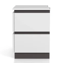 3pc Queen Pape Modern Bed With 2 Nightstands White/Metallic Gray - MiBasics: Contemporary Furniture Set -Nexera Furniture Store GUEST e75fa4ed f08d 4fb7 8d23 301519b1f181