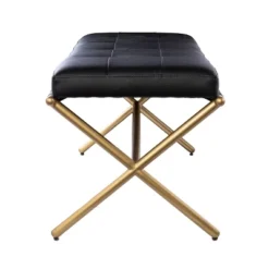 Southern Enterprises Valxan Faux Leather Bench Black/Gold - Aiden Lane -Nexera Furniture Store GUEST e885afb7 c054 4dfa af26 cbf5c24c8475