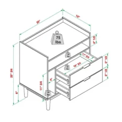 Mid-Century Modern Solid Wood 2 Drawer Nightstand - Saracina Home -Nexera Furniture Store GUEST eac6ff9a 48ae 4d75 9c46 72a4711e53a4