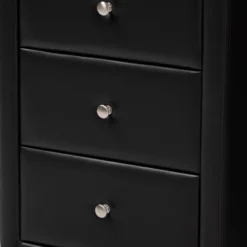 Tessa Faux Leather Upholstered 3 Drawer Nightstand Black - Baxton Studio -Nexera Furniture Store GUEST eac99a6b c9e4 4692 bf02 c7705bb6d711