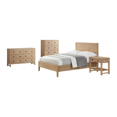 4pc Arden Wood Bedroom Set With 2 Drawer Nightstand With Open Shelf Light Driftwood - Alaterre Furniture 20 4pc Arden Wood Bedroom Set With 2 Drawer Nightstand With Open Shelf Light Driftwood - Alaterre Furniture - Image 18