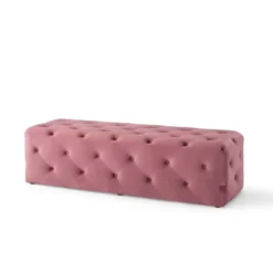 60" Amour Tufted Button Entryway Performance Velvet Bench Dusty Rose - Modway -Nexera Furniture Store GUEST eb183ec7 36b2 4d27 acbb ab1dc7a674b3