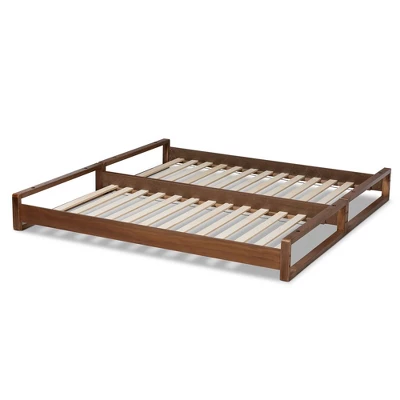 King Klara Wood Expandable Bed Frame Walnut - Baxton Studio 6 King Klara Wood Expandable Bed Frame Walnut - Baxton Studio - Image 4