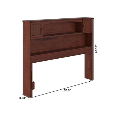 Full Newport Bookcase Headboard Walnut - AFI: Dual Shelves & Concealed Compartments 7 Full Newport Bookcase Headboard Walnut - AFI: Dual Shelves & Concealed Compartments - Image 5