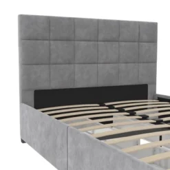 Serena Upholstered Bed With Drawers Light Gray Velvet - Cosmoliving By Cosmopolitan -Nexera Furniture Store GUEST ece4f1f9 ac03 4120 996d 7842f93e8e65