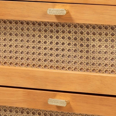 Baxton Studio Jenn Golden Brown Wood Japandi 3-Piece Storage Set With Distressed-Finished Rattan 7 Baxton Studio Jenn Golden Brown Wood Japandi 3-Piece Storage Set With Distressed-Finished Rattan - Image 5